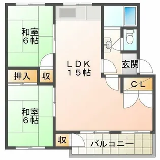 明舞十三団地46号棟【3階】の間取り