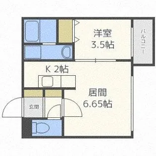 アスパイア琴似【4階】の間取り
