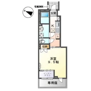 丹波篠山市中野 賃貸アパートII【1階】の間取り
