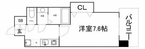 ラグゼ玉造【7階】の間取り