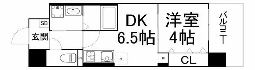 エグゼ大阪CITYオースティン【4階】の間取り