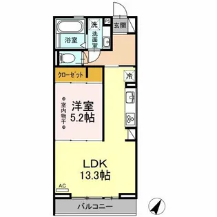 グランシャリオ篠木【1階】の間取り