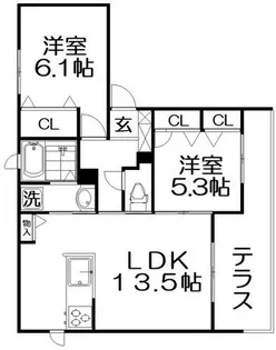 シャーメゾン ルラーシュⅡ【101号室】の間取り