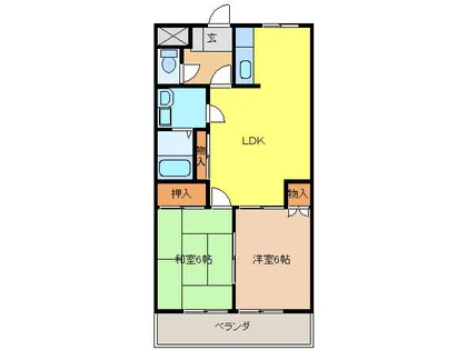 愛知県丹羽郡扶桑町大字高雄字北東川【アパート】の間取り