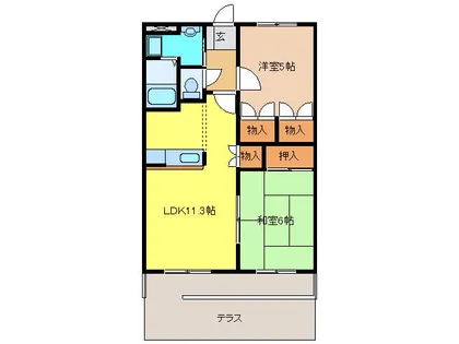 愛知県丹羽郡大口町余野3丁目【アパート】の間取り