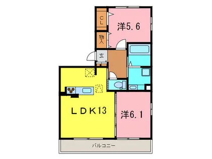セジュール小山【1階】の間取り