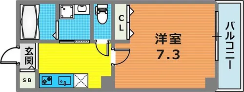 リーフビル割塚【702号室】の間取り