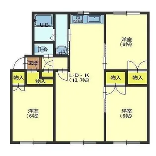 上野町マンション【3階】の間取り