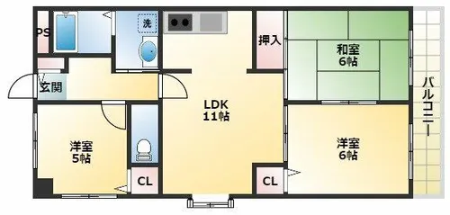 ティアラ長吉【5階】の間取り