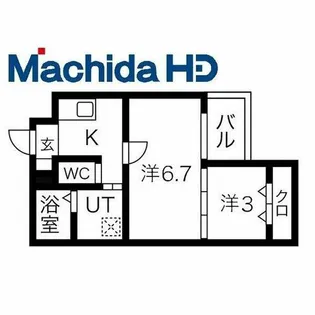 ジーイーシス【3FC号室】の間取り