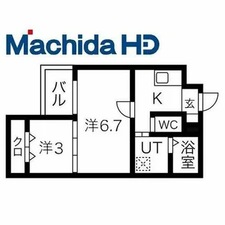 ジーイーシス【3FF号室】の間取り