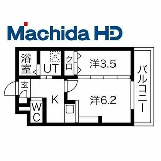 ジーイーシス【1FG号室】の間取り