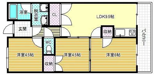 ベルベ田中【3階】の間取り