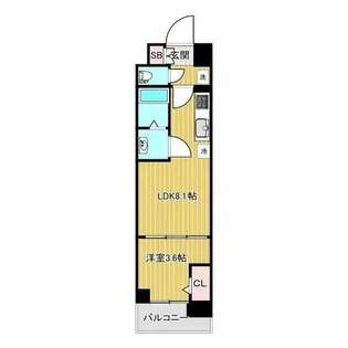 アーバネックス難波WEST【14階】の間取り