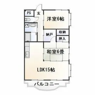 リヴァージュ北島【205号室】の間取り