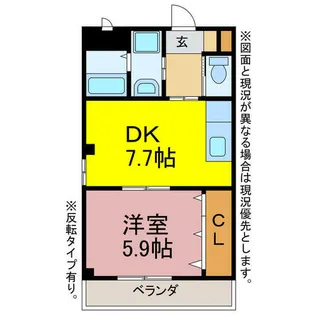 グランデージSUN【102号室】の間取り