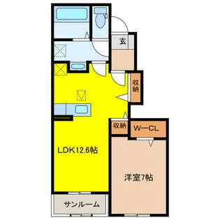 ソウ ブイソンⅦ【1階】の間取り