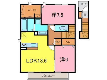 コウジィーコート城南【2階】の間取り