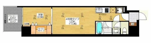 ブエナビスタ難波タワー【7階】の間取り