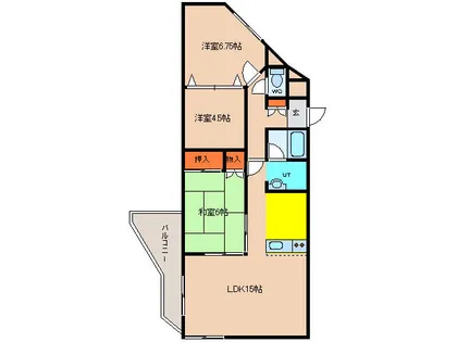 ライラックマンション函館【2階】の間取り