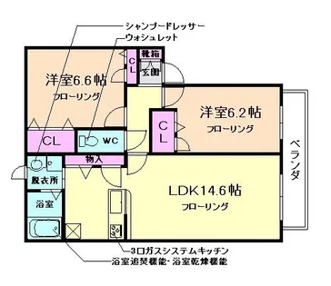 パルケアミスタⅢ【2階】の間取り
