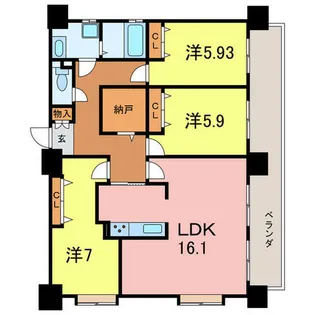 グラート岡崎【1001号室】の間取り