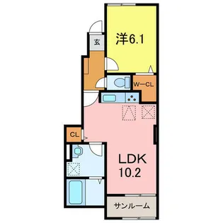ネオ・ハーモニー・S Ⅲ【102号室】の間取り