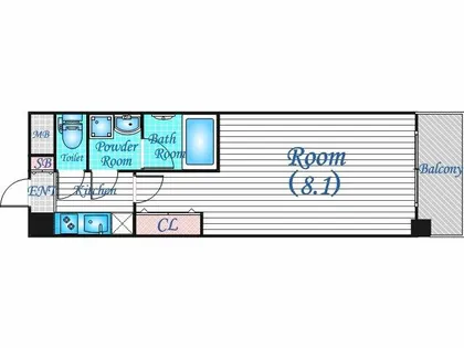 S-RESIDENCE阿波座WEST【8階】の間取り
