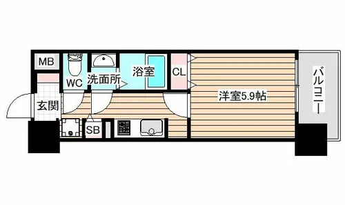 ジオエント福島野田レジデンス【2階】の間取り