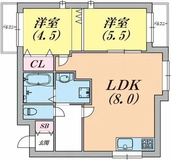 BELL TREE平和台【2階】の間取り