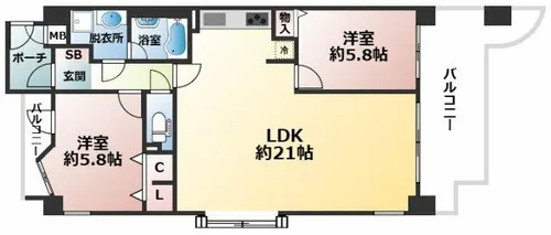 プリオーレ苦楽園【4階】の間取り