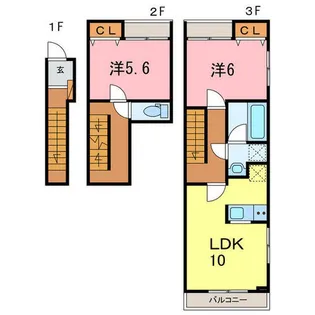 ラ・カーサ・スペランツァ高浜【2階】の間取り