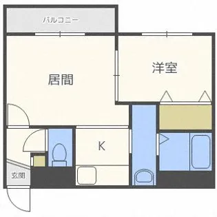 ハーミテージ南郷通【208号室】の間取り