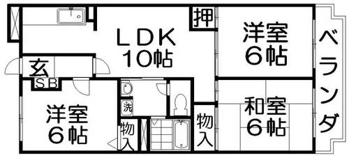 サニーコート星丘【4階】の間取り