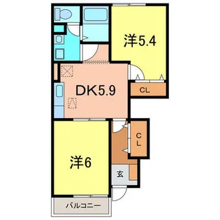 サンテ郷前【102号室】の間取り