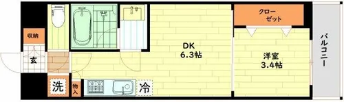 ALIVIS九条【14階】の間取り