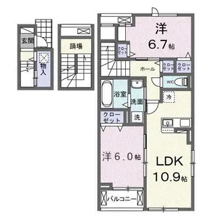 フォルトゥーナ 播磨【3階】の間取り