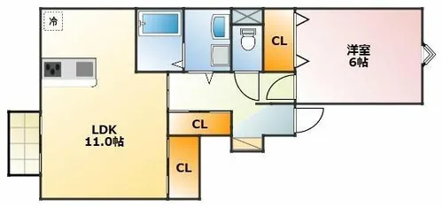 ニューパンサヴァレー【102号室】の間取り