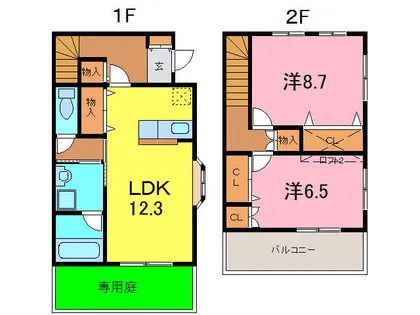 愛知県安城市今本町2丁目【テラスハウス】の間取り