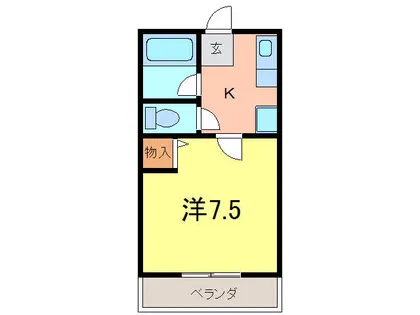 シティハイム的場【205号室】の間取り