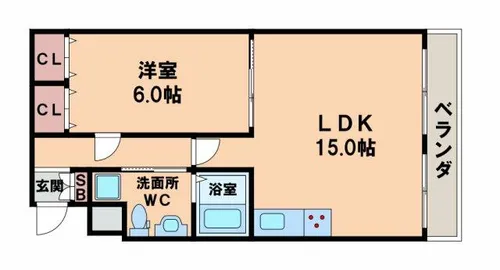 ソミュール南栄【6階】の間取り