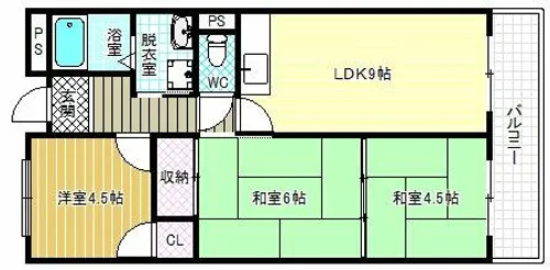 エステート松葉春日【3階】の間取り