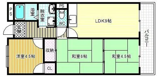 エステート松葉春日【3階】の間取り