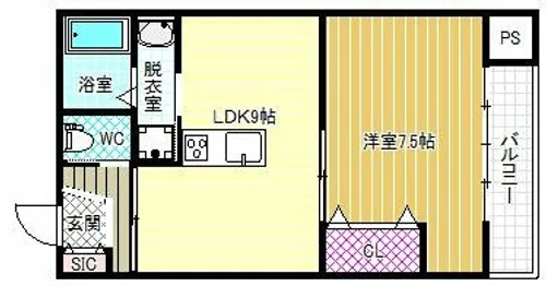 メリット1号館【3階】の間取り