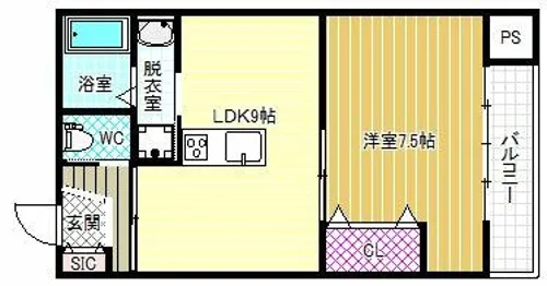 メリット1号館【3階】の間取り
