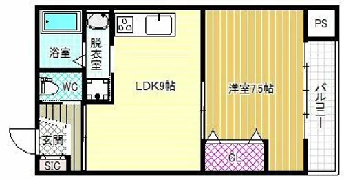 メリット1号館【1階】の間取り