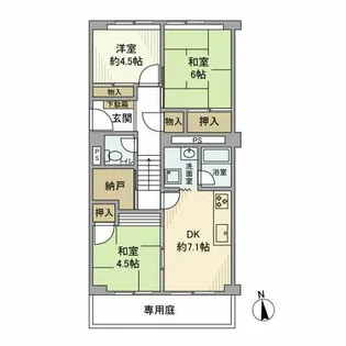 サンライズマンション岸和田上野町【1階】の間取り