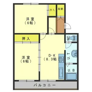 2LDKの間取り画像