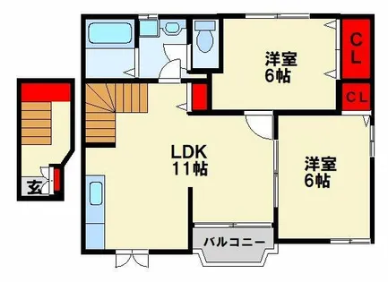 カーサ・サンストーンA【201号室】の間取り