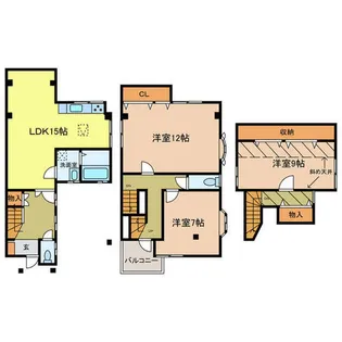 大阪府河内長野市市町【一戸建】の間取り